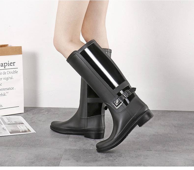 Rain Boots Ladies Water Shoes High Tube Long Tube Outer Wear Waterproof Rubber Shoes