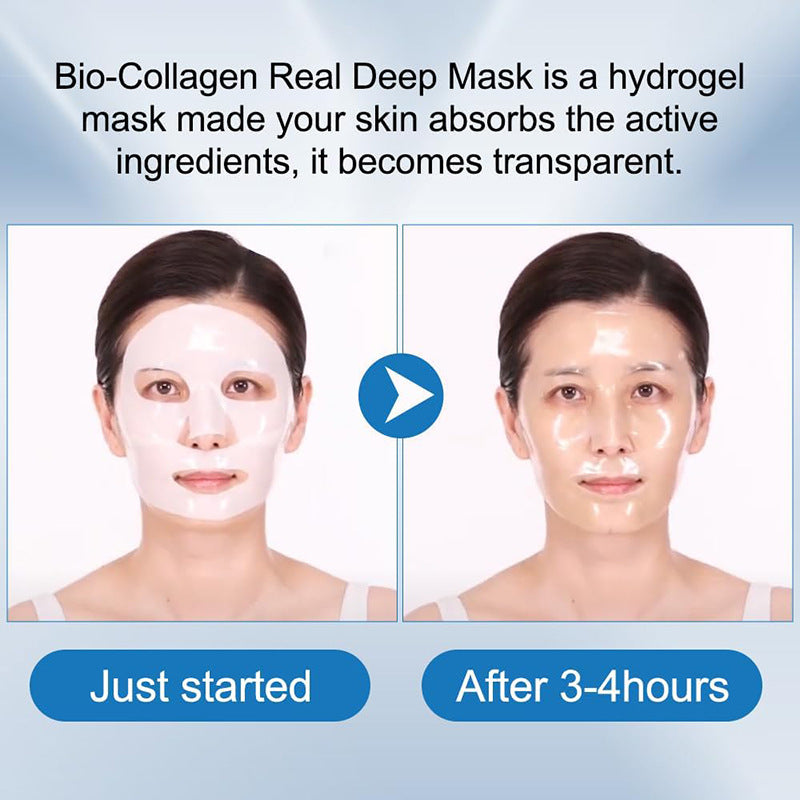 Bio-Collagen Real Deep Mask, Hydrating Overnight Hydrogel Mask, korean Mask For Glass Skin (Pack of 4)